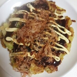 生地に具を混ぜて焼く お好み焼き ♪